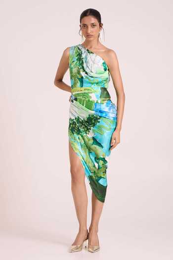 Advait Nere One Shoulder Draped Dress 