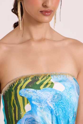 Buy Advait Blue Dupion Bandeau Neck Nere Waterfall Asymmetric Dress Online at Aza Fashions Buy_Advait_Blue Dupion Bandeau Neck Nere Waterfall Asymmetric Dress _Online_at_Aza_Fashions