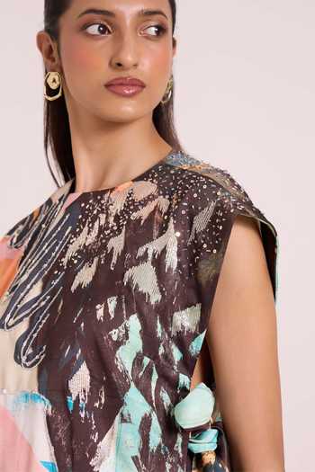 Shop Advait Multi Color Georgette, Satin, Dupion Round Selene Bib Top And Asymmetric Skirt Set Online at Aza Fashions Shop_Advait_Multi Color Georgette, Satin, Dupion Round Selene Bib Top And Asymmetric Skirt Set _Online_at_Aza_Fashions