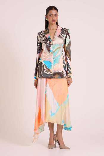 Advait Selene Blazer & Asymmetric Skirt Set 