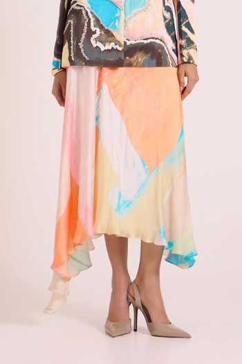 Buy Advait Multi Color Georgette, Satin, Dupion Selene Blazer And Asymmetric Skirt Set Online at Aza Fashions Buy_Advait_Multi Color Georgette, Satin, Dupion Selene Blazer And Asymmetric Skirt Set _Online_at_Aza_Fashions