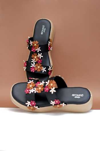 Around Always Reed Floral Strap Sandals