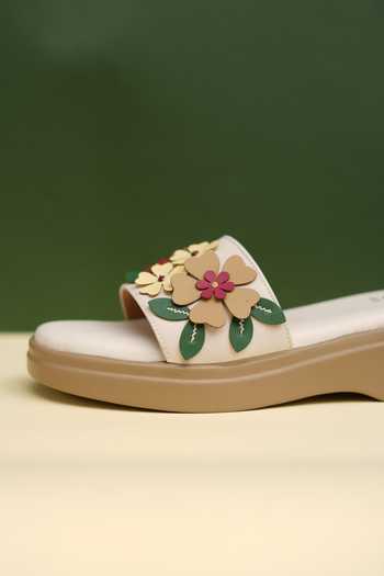 Around Always_Ivory Cedar Floral Strap Platform Sandals _Online_at_Aza_Fashions