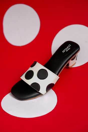 Around Always Polka Dot Block Heel Sandals
