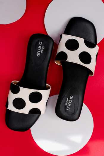 Around Always Polka Dot Block Heel Sandals