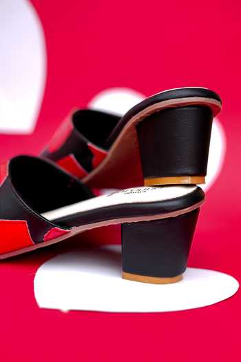 Buy_Around Always_Black Heart Block Heels _Online_at_Aza_Fashions
