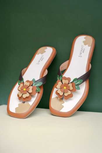 Around Always Brook Floral Strap Flats 