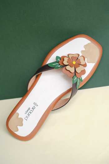 Around Always Brook Floral Strap Flats 