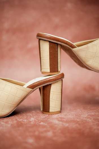 Buy_Around Always_Brown Prism Geometric Strap Block Heels _Online_at_Aza_Fashions