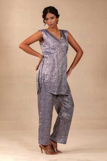 Eeda Eeda Silk Brocade Kurta & Pant Co-ord Set 