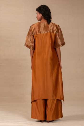 Eeda Gulnaar Floral Applique Long Kurta & Pant Set 