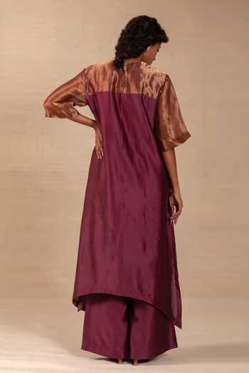 Eeda Gulnaar Floral Applique Long Kurta & Pant Set 