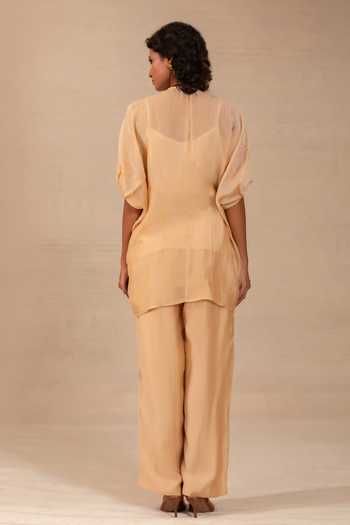 Eeda Gulnaar Leaf Applique Shirt & Pant Co-ord Set 