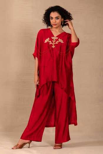 Eeda Silsila Folk Motif Kaftan & Pant Set 