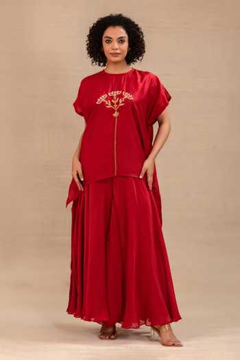 Eeda Silsila Silk Kaftan & Palazzo Set 