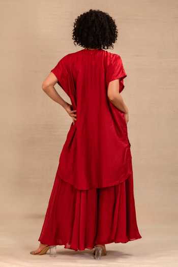 Eeda Silsila Silk Kaftan & Palazzo Set 