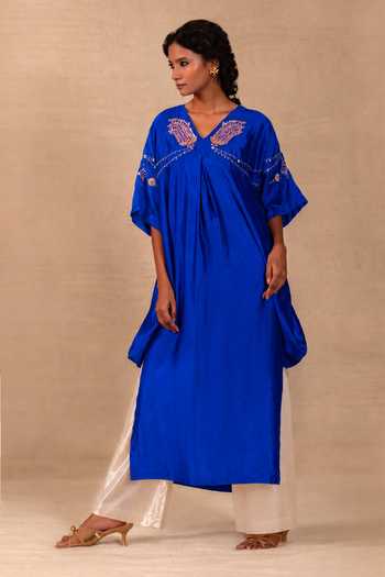 Eeda Silsila Paisley Embroidered Kaftan & Pant Set 
