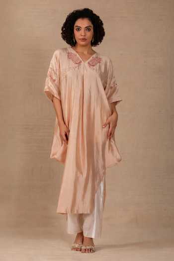 Eeda Silsila Paisley Embroidered Kaftan & Pant Set 