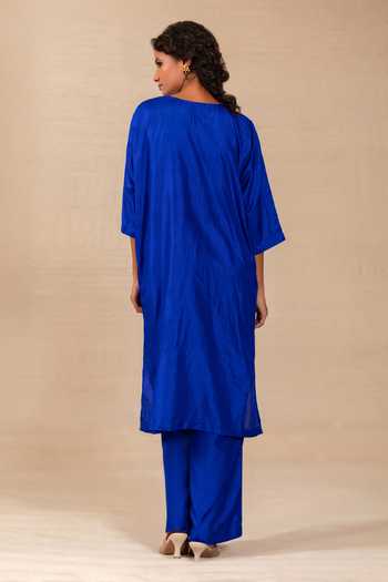 Eeda Silsila Silk Paisley Motif Kurta & Pant Set 