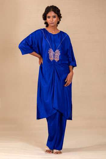 Eeda Silsila Silk Paisley Motif Kurta & Pant Set 