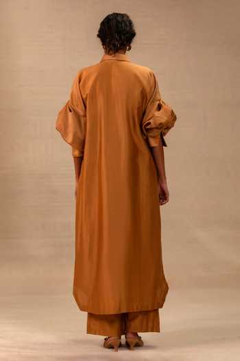 Eeda Tinka Silk Chanderi Long Jacket Kurta Set 