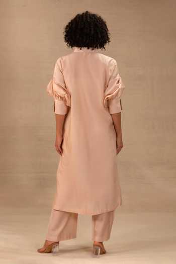 Eeda Tinka Silk Chanderi Long Jacket Kurta Set 