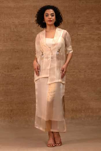 Eeda Tinka Embroidered Jacket & Skirt Set 