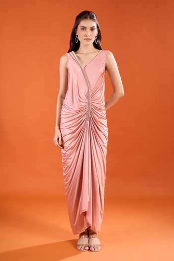 Amit Aggarwal Pleated Draped Dress