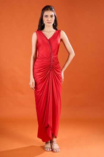 Amit Aggarwal Gathered Draped Dress