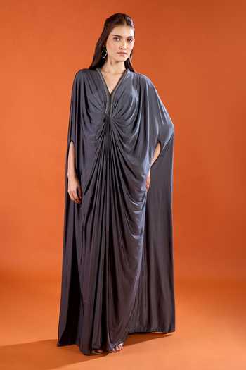 Amit Aggarwal Neckline Embellished Draped Dress