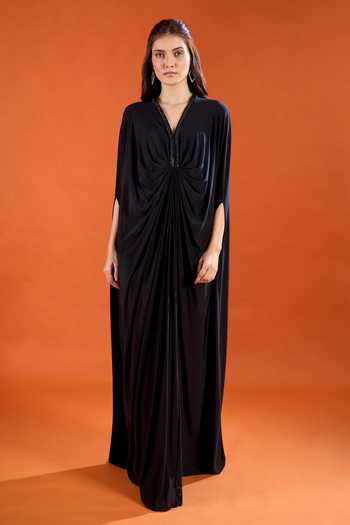 Buy Amit Aggarwal Black V-neck Neckline Embellished Maxi Dress Online at Aza Fashions Buy_Amit Aggarwal_Black V-neck Neckline Embellished Maxi Dress _Online_at_Aza_Fashions