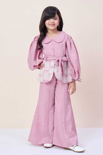 StyloBug Peter Pan Collared Shirt & Pant Set 