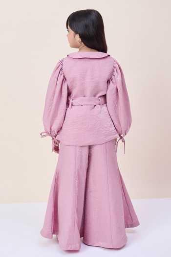 StyloBug Peter Pan Collared Shirt & Pant Set 