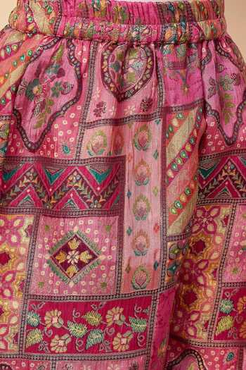Buy_StyloBug_Magenta Viscose Printed Shirt And Pant Co-ord Set 