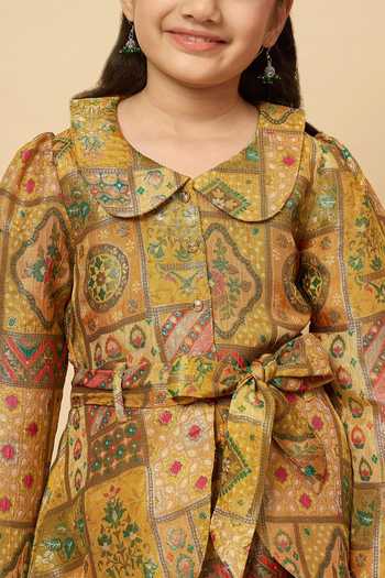 Buy StyloBug Yellow Viscose Printed Shirt And Pant Co-ord Set Online at Aza Fashions Buy_StyloBug_Yellow Viscose Printed Shirt And Pant Co-ord Set _Online_at_Aza_Fashions