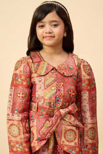StyloBug Red Viscose Printed Shirt And Pant Co-ord Set Online at Aza Fashions StyloBug_Red Viscose Printed Shirt And Pant Co-ord Set _Online_at_Aza_Fashions