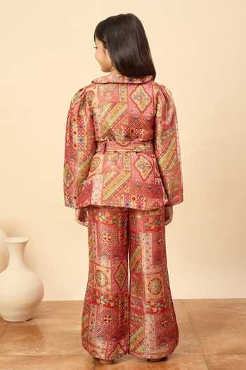 StyloBug Printed Shirt & Pant Co-ord Set 
