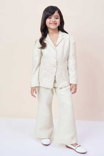 StyloBug Embroidered Blazer & Pant Set 