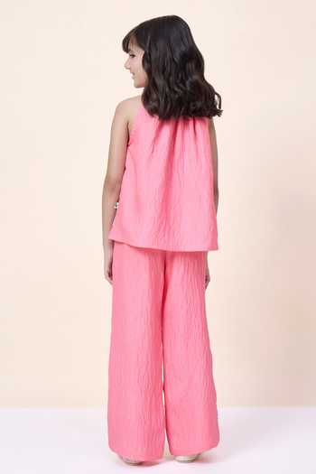 StyloBug Embroidered Sleeveless Top With Pant 