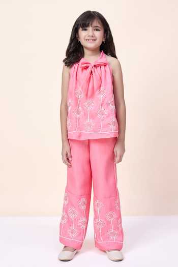 StyloBug Embroidered Sleeveless Top With Pant 
