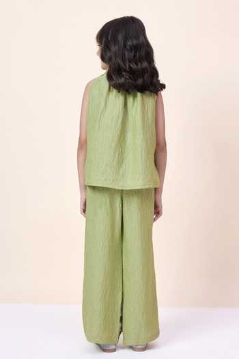 StyloBug Embroidered Sleeveless Top & Pant Set 