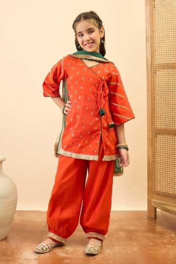 StyloBug Embroidered Angarkha Kurta Set 