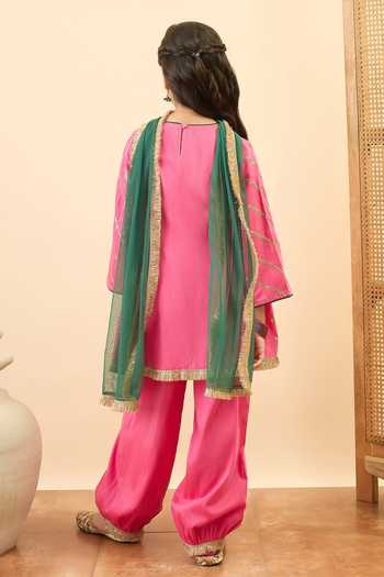 StyloBug Embroidered Angarkha Kurta Set 