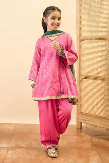 StyloBug Embroidered Angarkha Kurta Set 