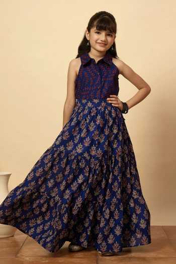 StyloBug Printed Shirt & Lehenga Set 