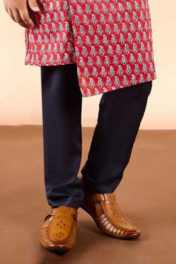 StyloBug Red Cotton Hand Block Print Kurta Set Online at Aza Fashions StyloBug_Red Cotton Hand Block Print Kurta Set _Online_at_Aza_Fashions