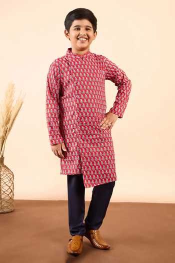 Buy StyloBug Red Cotton Hand Block Print Kurta Set Online at Aza Fashions Buy_StyloBug_Red Cotton Hand Block Print Kurta Set _Online_at_Aza_Fashions