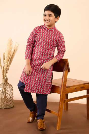 StyloBug Hand Block Print Kurta Set 