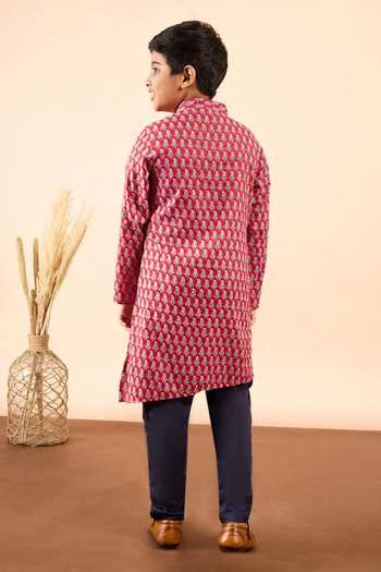 StyloBug Hand Block Print Kurta Set 