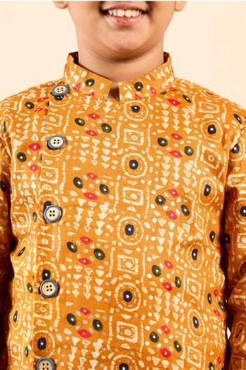 Buy StyloBug Yellow Cotton Printed Kurta And Pant Set Buy_StyloBug_Yellow Cotton Printed Kurta And Pant Set